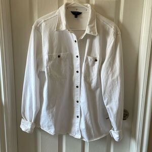 Banana Republic slim fit large L White Button Down  Shirt White